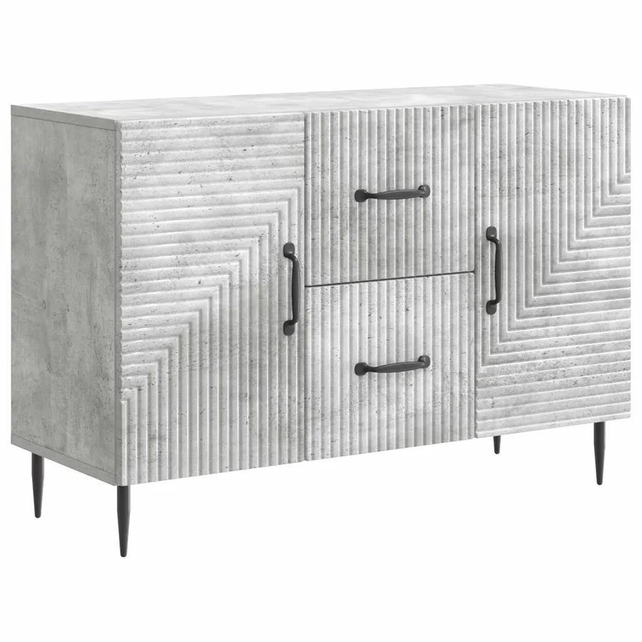 Buffet Gris béton 89 x 34,5 x 60 cm Bois d'ingénierie - 2