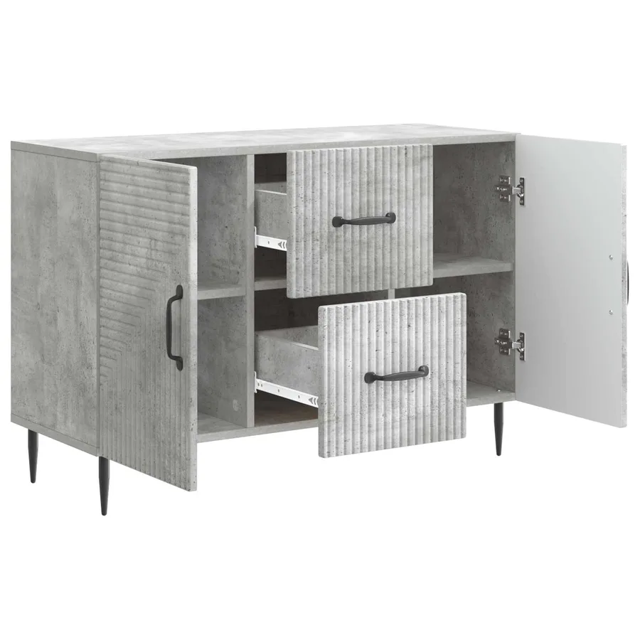 Buffet Gris béton 89 x 34,5 x 60 cm Bois d'ingénierie - 5