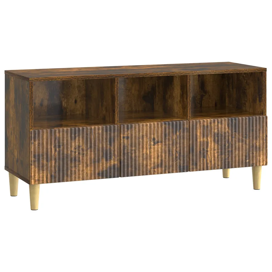 Meuble TV Chêne fumé 102 x 34,5 x 50 cm Bois d'ingénierie - 2