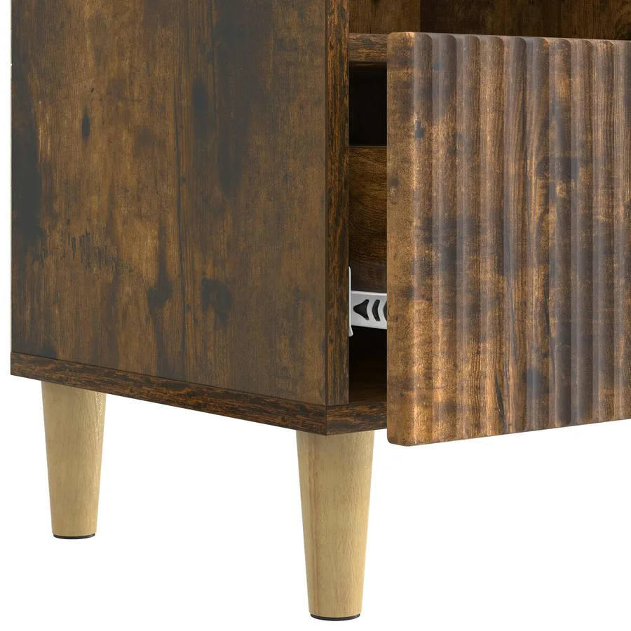 Meuble TV Chêne fumé 102 x 34,5 x 50 cm Bois d'ingénierie - 9