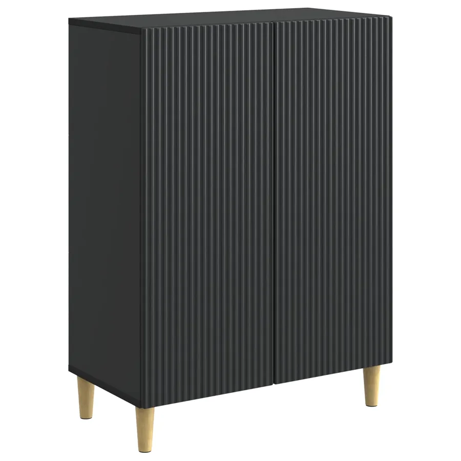 Buffet Noir 66 x 34,5 x 90 cm Bois d'ingénierie - 2