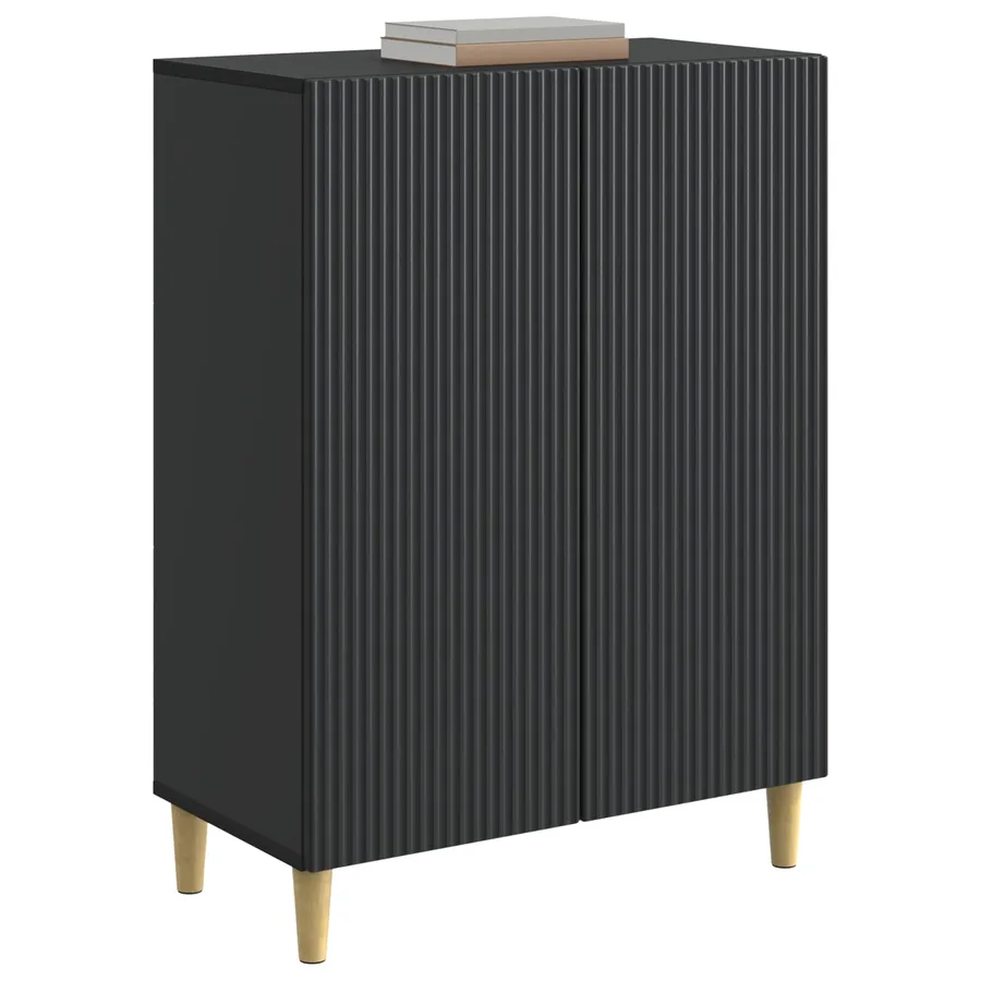 Buffet Noir 66 x 34,5 x 90 cm Bois d'ingénierie - 3