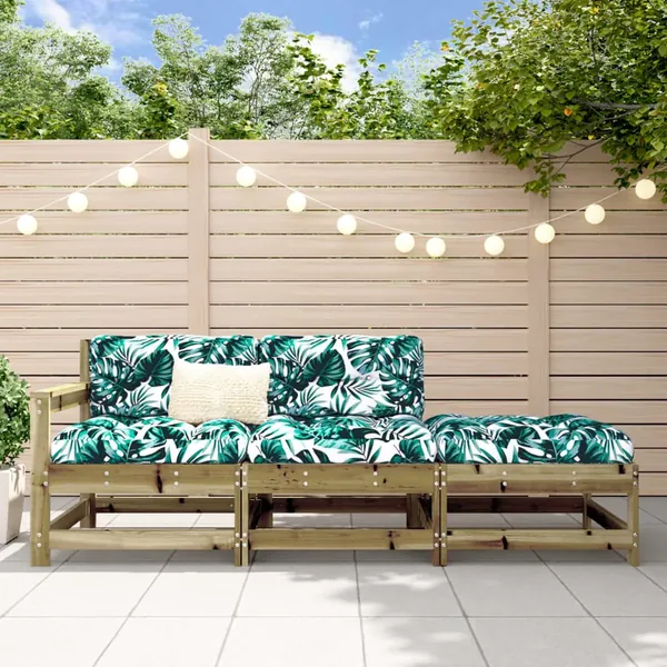Salon de jardin 3 pcs bois de pin imprégné