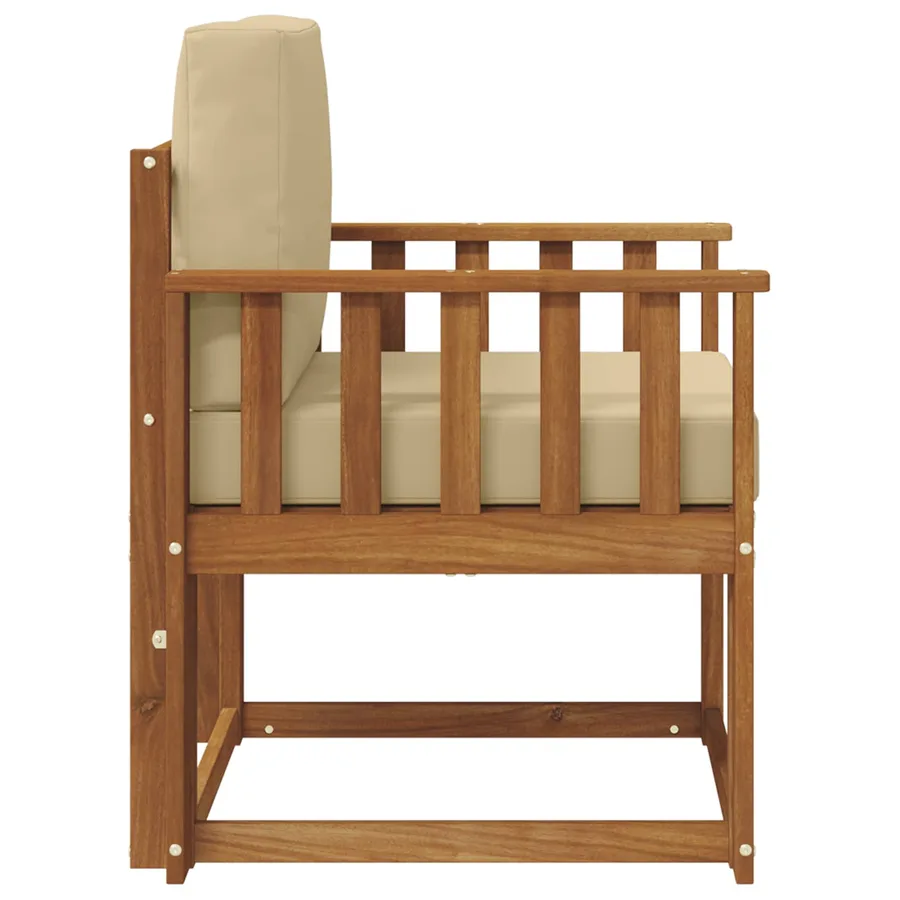 Canapé d’extérieur Bois d'acacia massif et polyester Naturel - 4