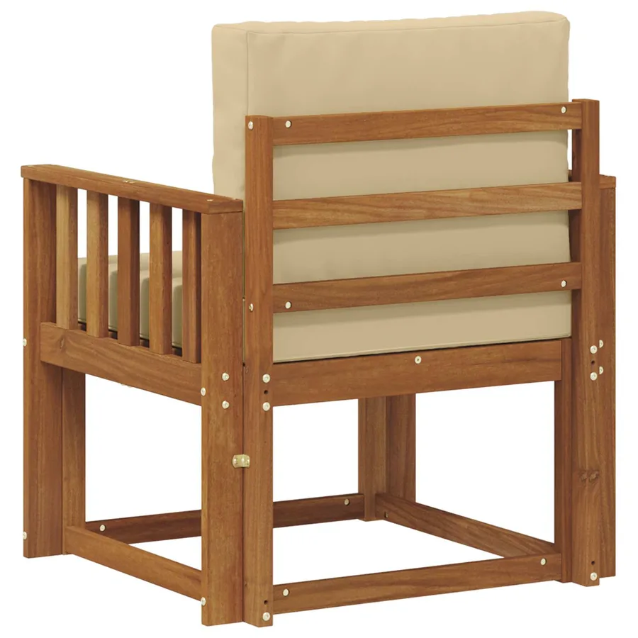 Canapé d’extérieur Bois d'acacia massif et polyester Naturel - 5