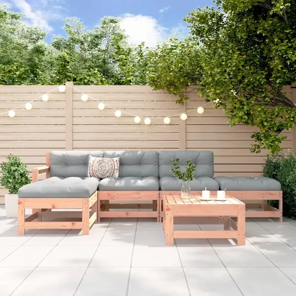 Salon de jardin 6 pcs bois massif douglas