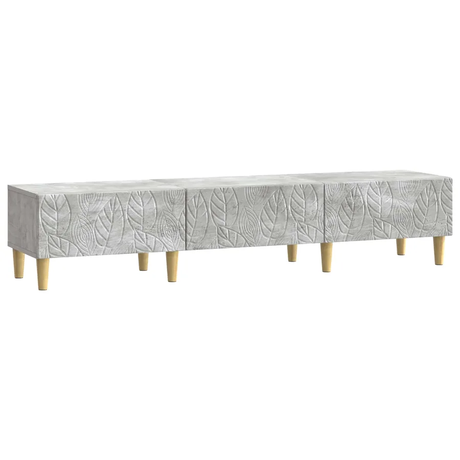 Meuble TV 147 x 34,5 x 30 cm Gris béton Bois d'ingénierie - 2