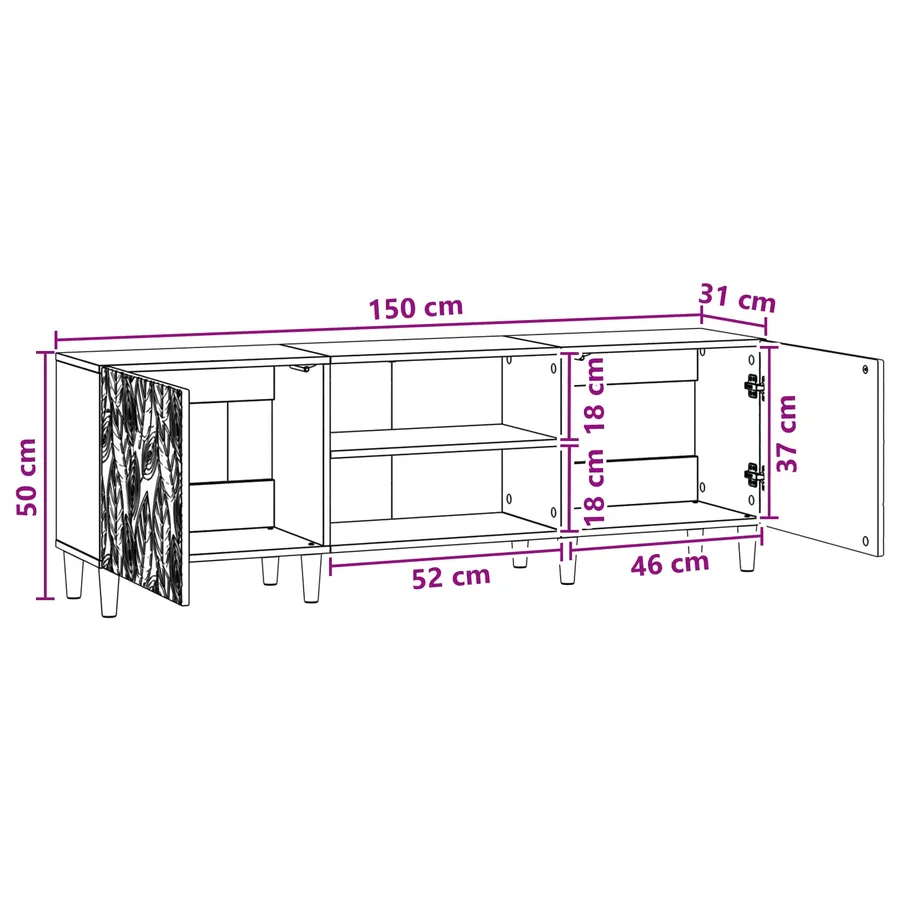 Meuble TV 150 x 31 x 50 cm Chêne artisanal Bois d'ingénierie - 11