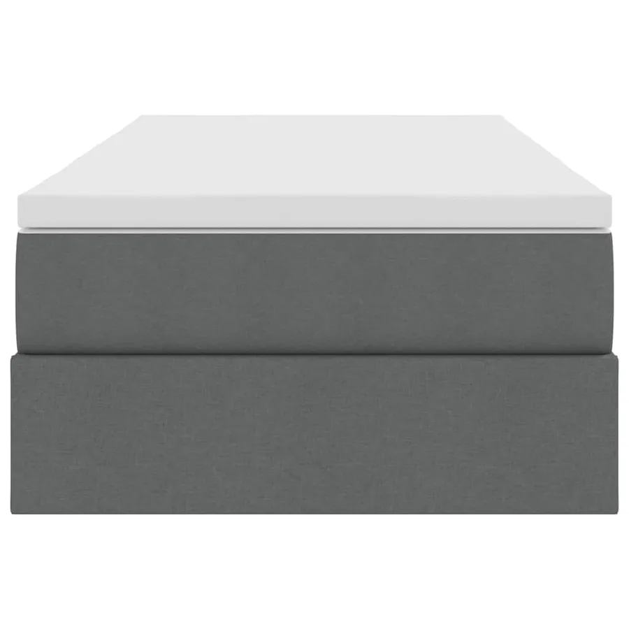Lit avec rangement et matelas Gris foncé 100 x 200 cm Polyester - 7