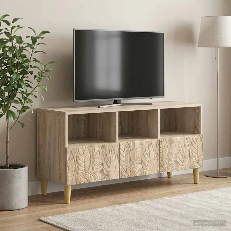 Meuble TV 102 x 34,5 x 50 cm Chêne Sonoma Bois d'ingénierie - 3