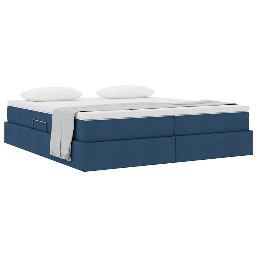 Lit avec rangement et matelas Bleu 180 x 200 cm Polyester - 3