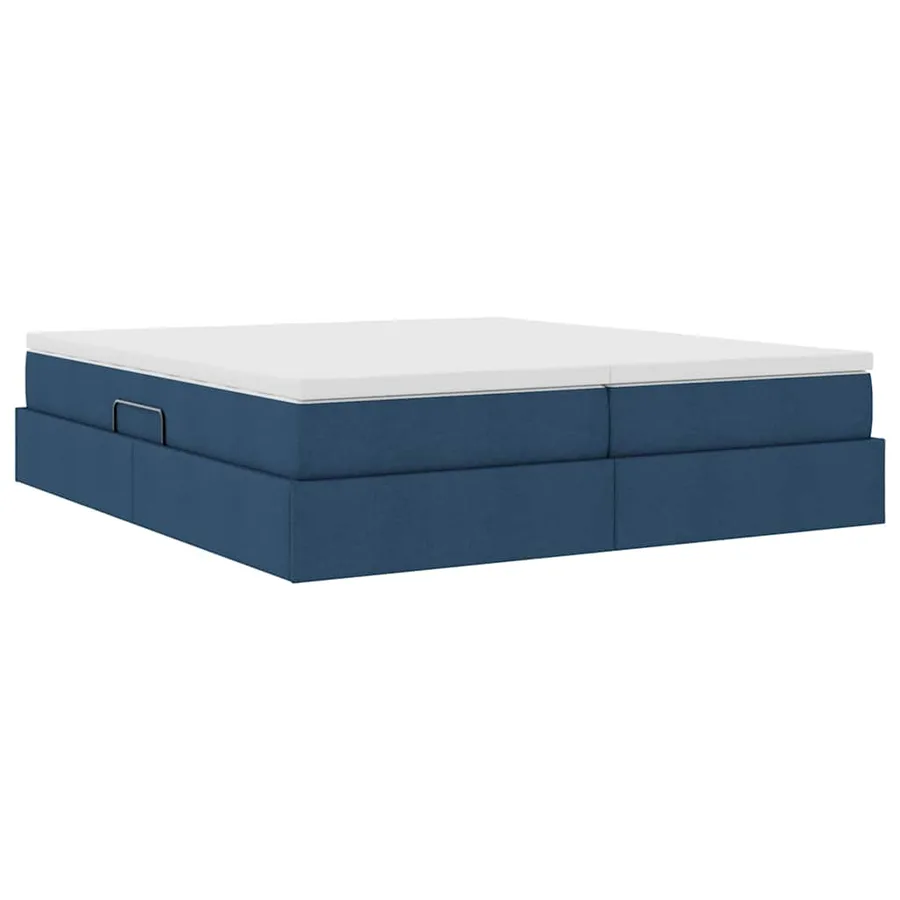 Lit avec rangement et matelas Bleu 180 x 200 cm Polyester - 5