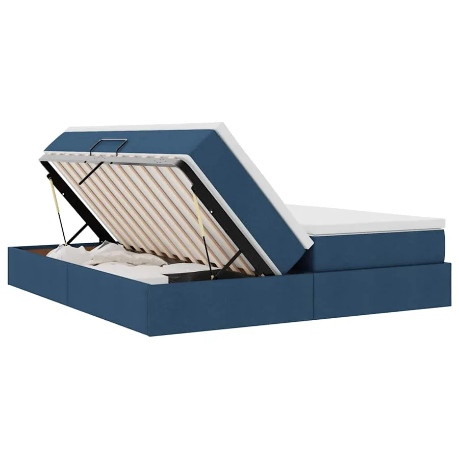 Lit avec rangement et matelas Bleu 180 x 200 cm Polyester - 7