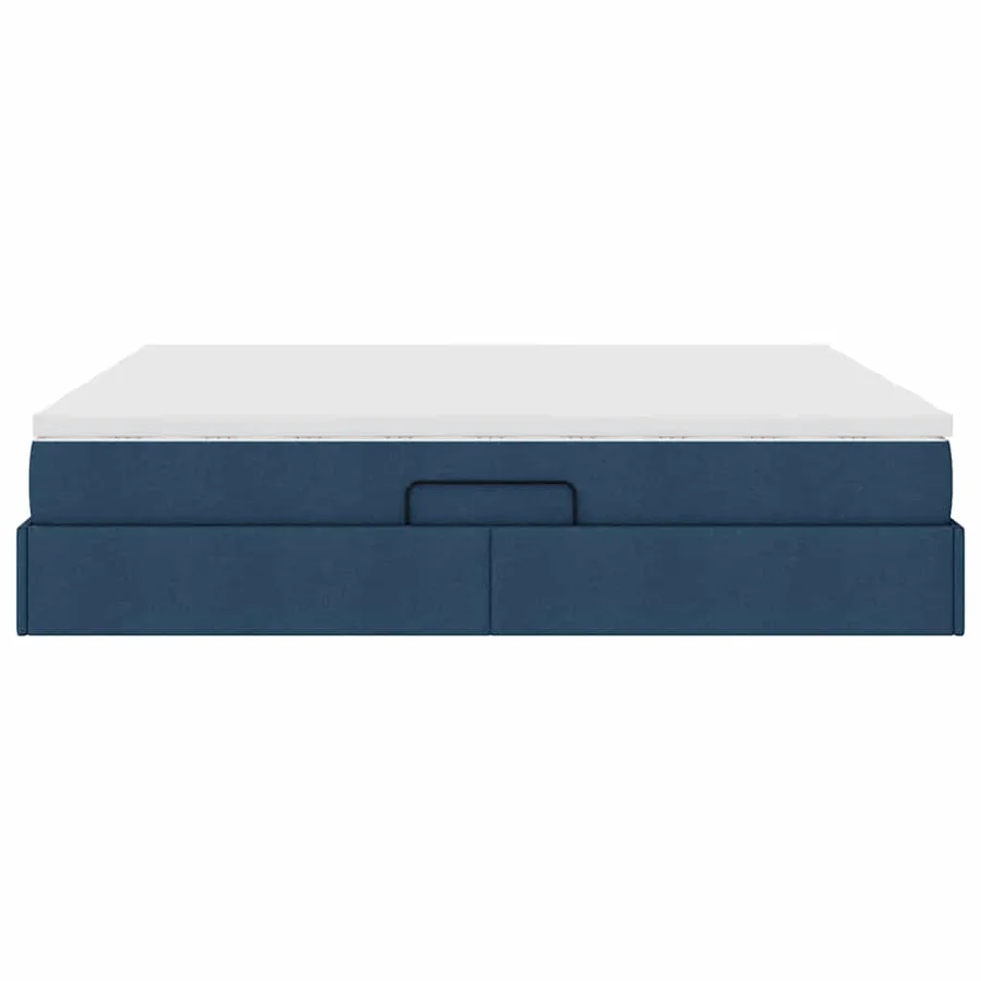 Lit avec rangement et matelas Bleu 180 x 200 cm Polyester - 9