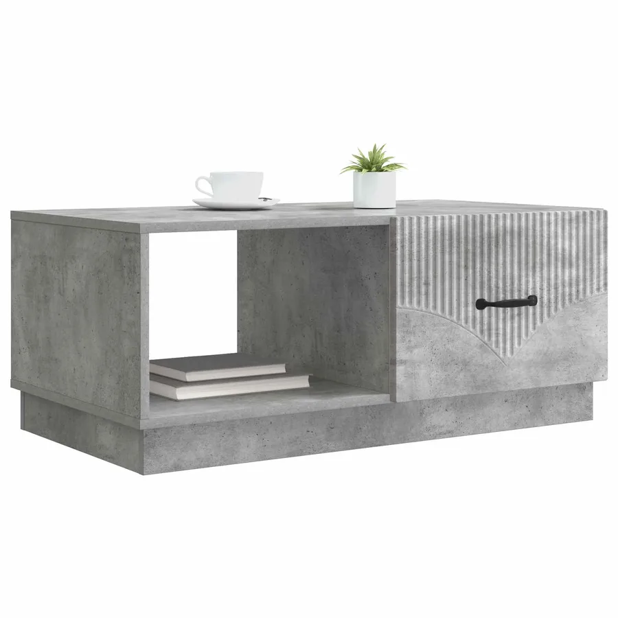 Table basse Gris béton 90 x 50 x 37 cm Bois d'ingénierie - 3