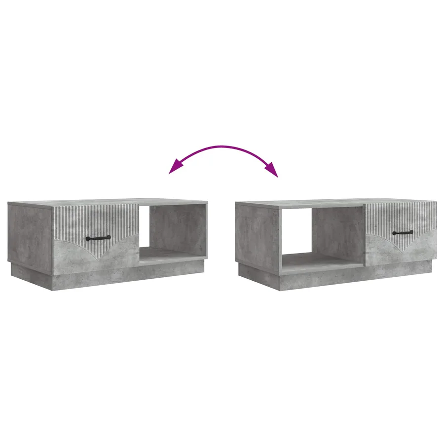 Table basse Gris béton 90 x 50 x 37 cm Bois d'ingénierie - 8