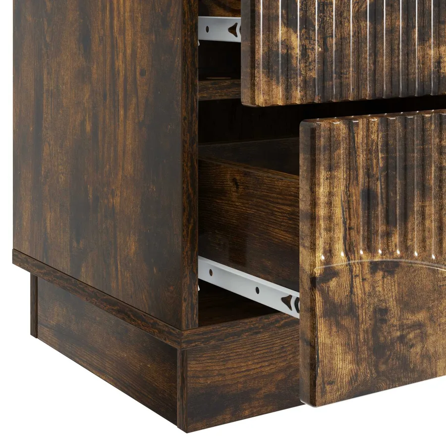 Cabinet de chevet avec tiroir Chêne fumé 43 x 34,5 x 44,5 cm - 9