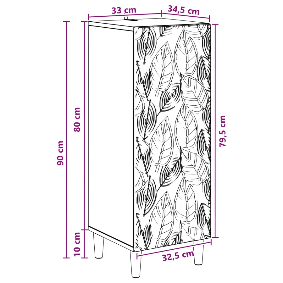 Buffet Chêne artisanal 33 x 34,5 x 90 cm Bois d'ingénierie - 11