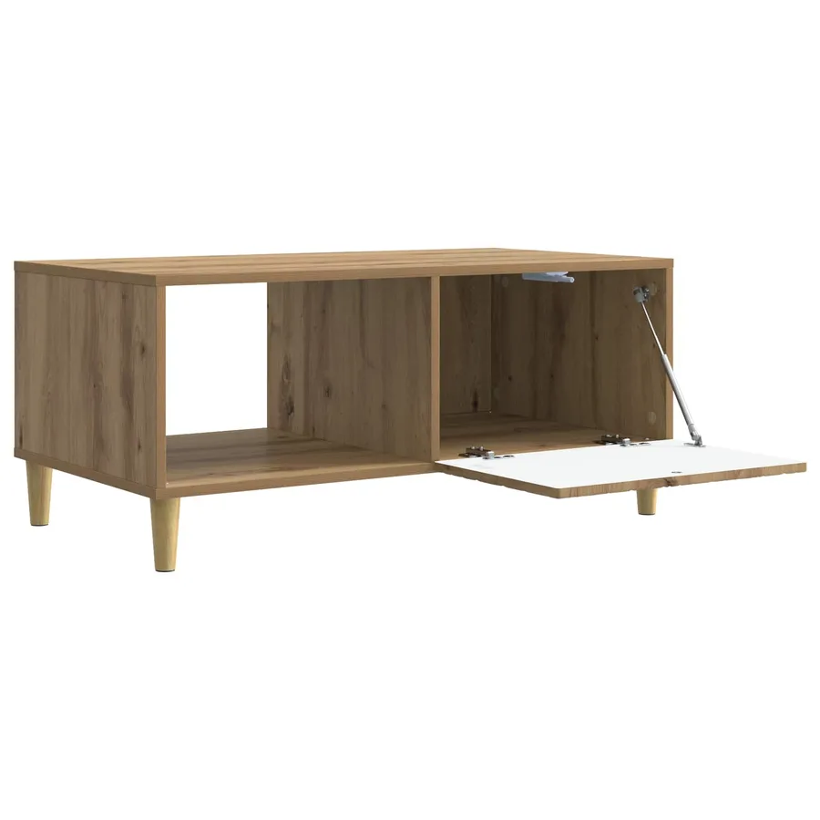 Table basse Chêne artisanal 90 x 50 x 40 cm Bois d'ingénierie - 3