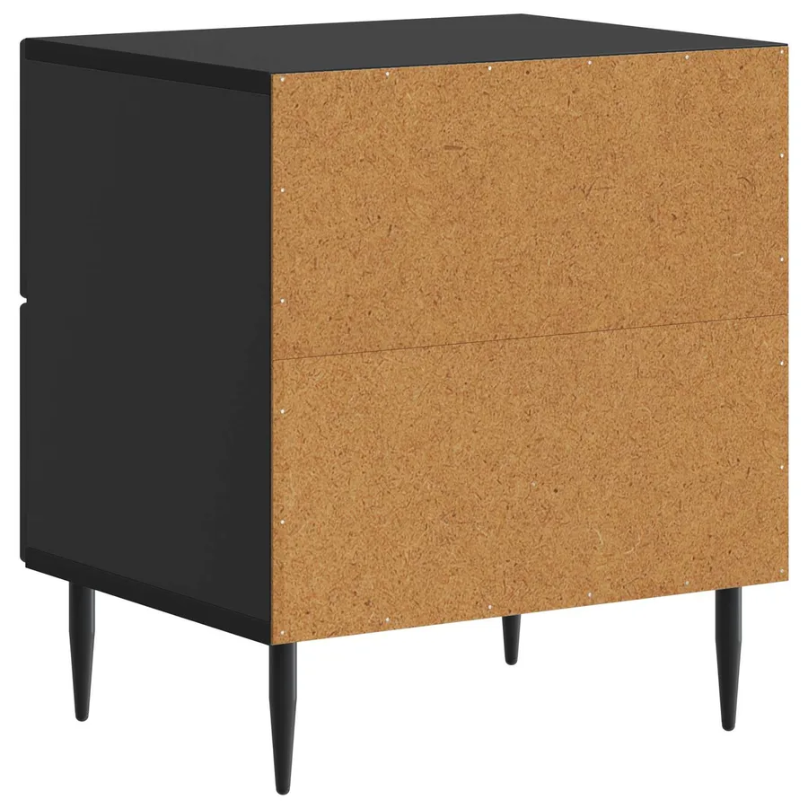 Cabinet de chevet avec tiroir 2 pcs Noir 43 x 34,5 x 47,5 cm - 9