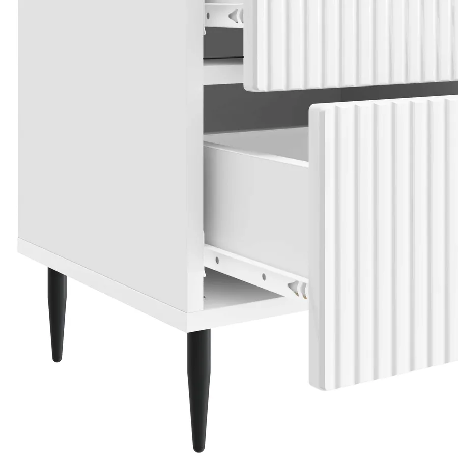 Cabinet de chevet 2 pcs Blanc brillant 43 x 34,5 x 47,5 cm - 11