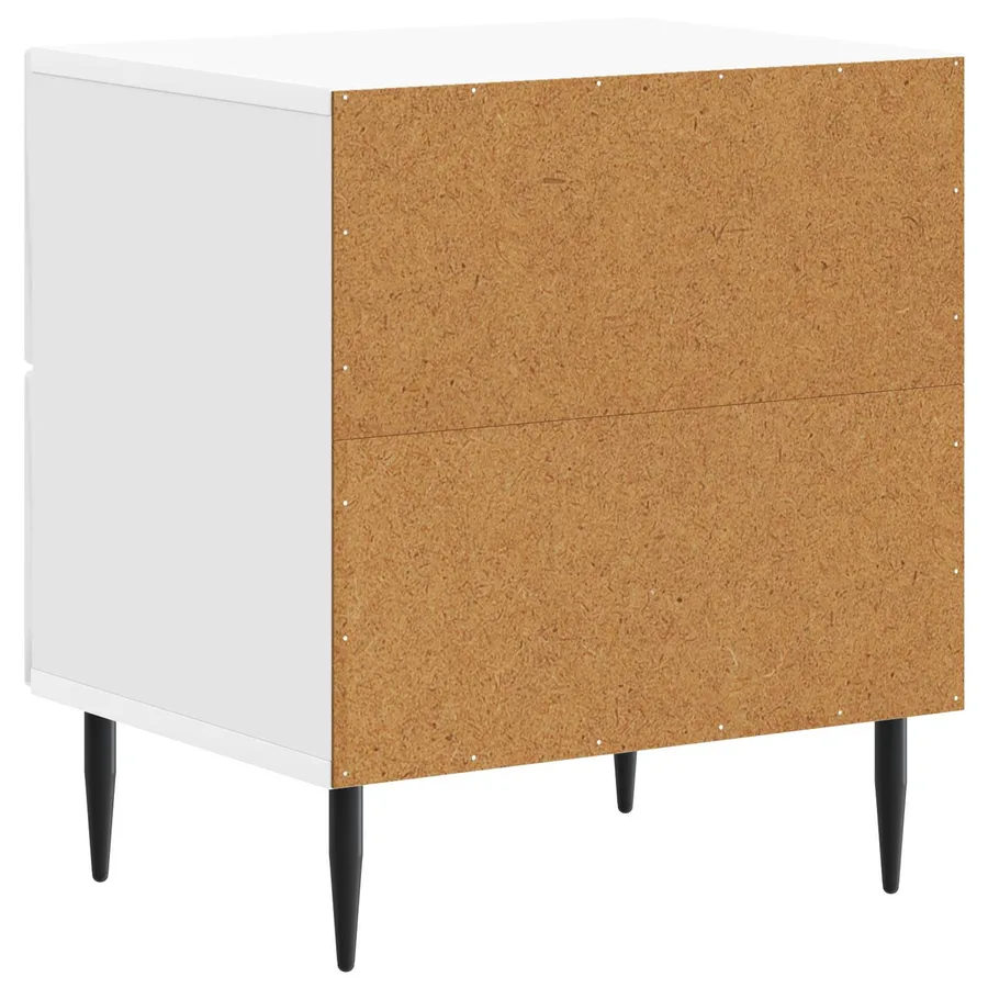 Cabinet de chevet 2 pcs Blanc brillant 43 x 34,5 x 47,5 cm - 9