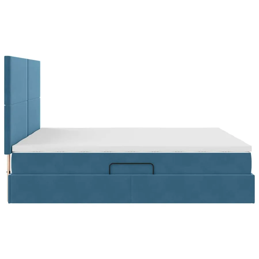 Lit de Rangement avec stockage Bleu foncé 180 x 200 cm Velours - 11