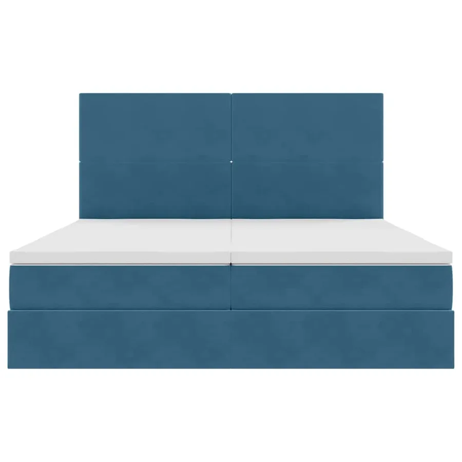 Lit de Rangement avec stockage Bleu foncé 180 x 200 cm Velours - 8