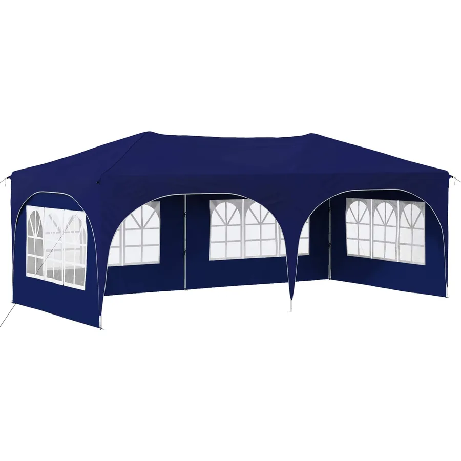 Tente de fête pop-up 575 x 288 x 245 cm Bleu Tissu Oxford - 2