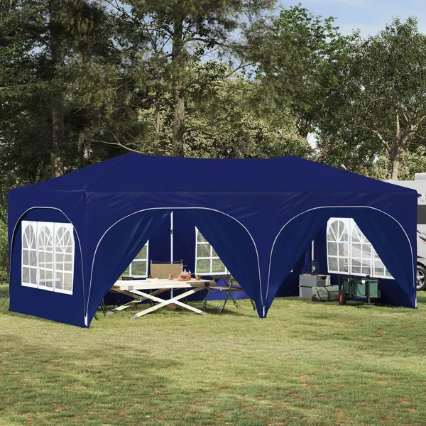 Tente de fête pop-up 575 x 288 x 245 cm Bleu Tissu Oxford