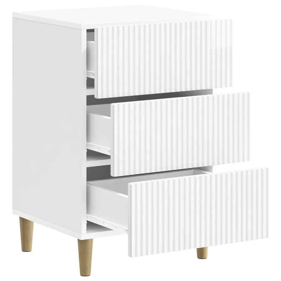 Cabinet de chevet avec tiroir Blanc brillant 43 x 41 x 66,5 cm - 4