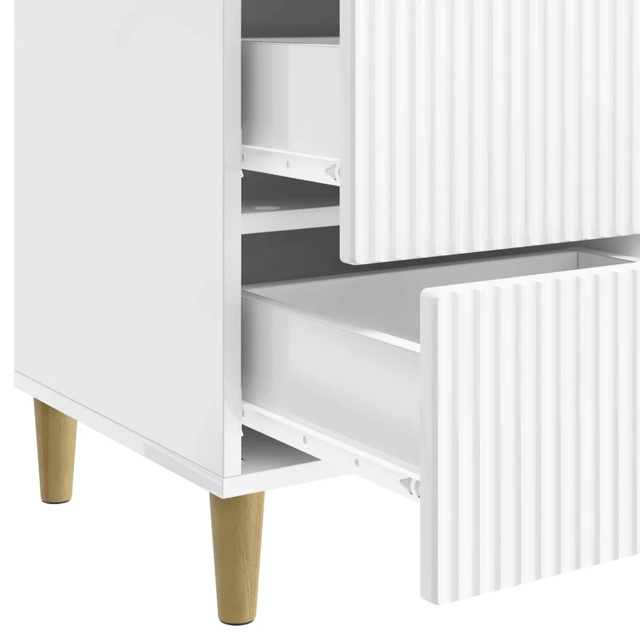 Cabinet de chevet avec tiroir Blanc brillant 43 x 41 x 66,5 cm - 9
