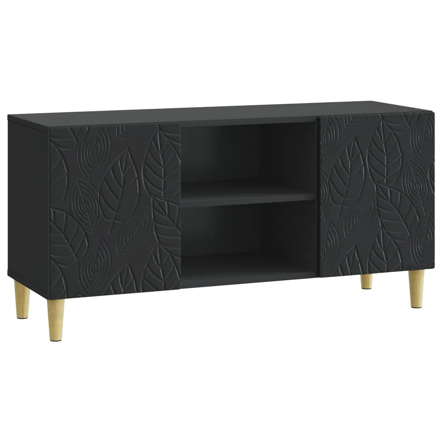Meuble TV 102 x 34,5 x 50 cm Noir Bois d'ingénierie - 2