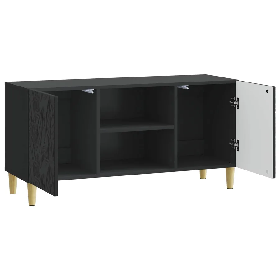 Meuble TV 102 x 34,5 x 50 cm Noir Bois d'ingénierie - 4