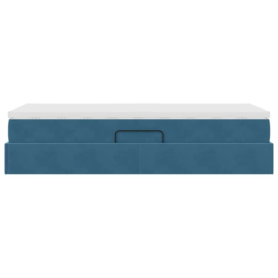 Lit avec rangement et matelas Bleu foncé 90 x 200 cm Velours - 9