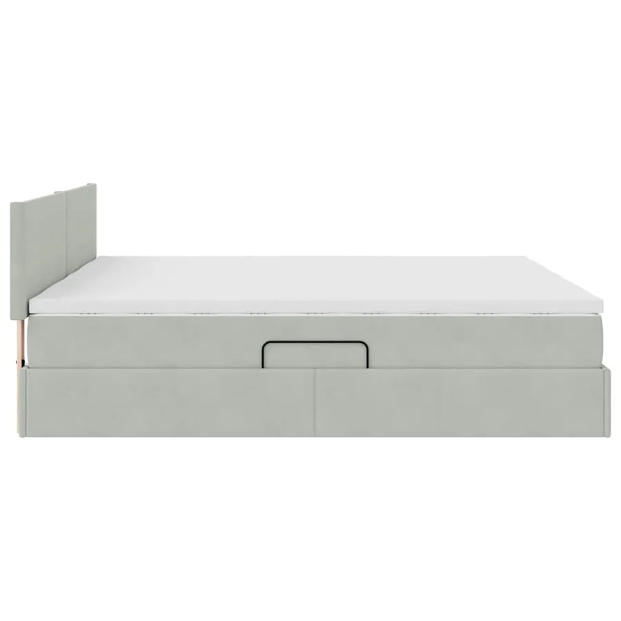 Lit de rangement LED avec matelas Gris clair 200 x 200 cm - 12