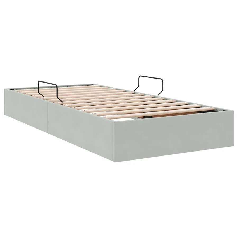 Cadre de lit ottoman Gris clair 100 x 200 cm Velours - 5
