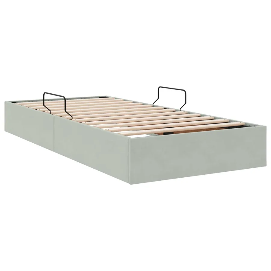 Cadre de lit ottoman Gris clair 100 x 200 cm Velours - 9
