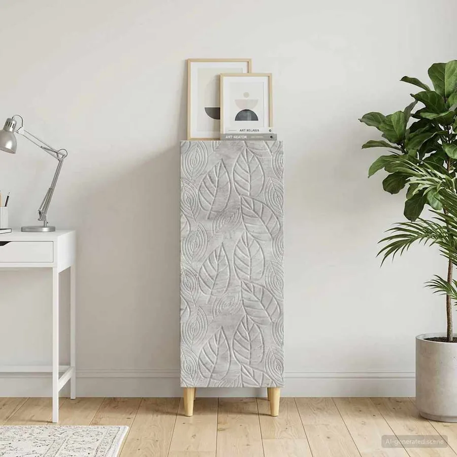 Buffet Gris béton 33 x 34,5 x 90 cm Bois d'ingénierie