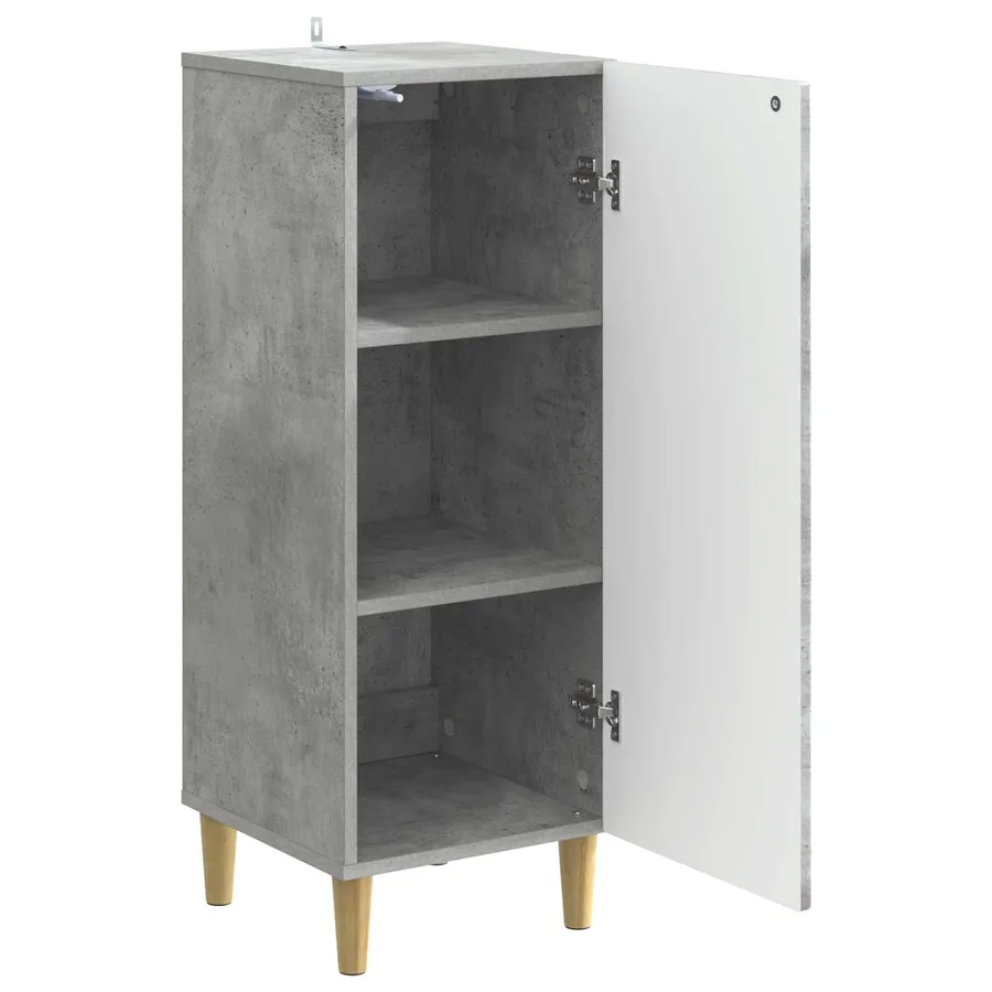 Buffet Gris béton 33 x 34,5 x 90 cm Bois d'ingénierie - 4