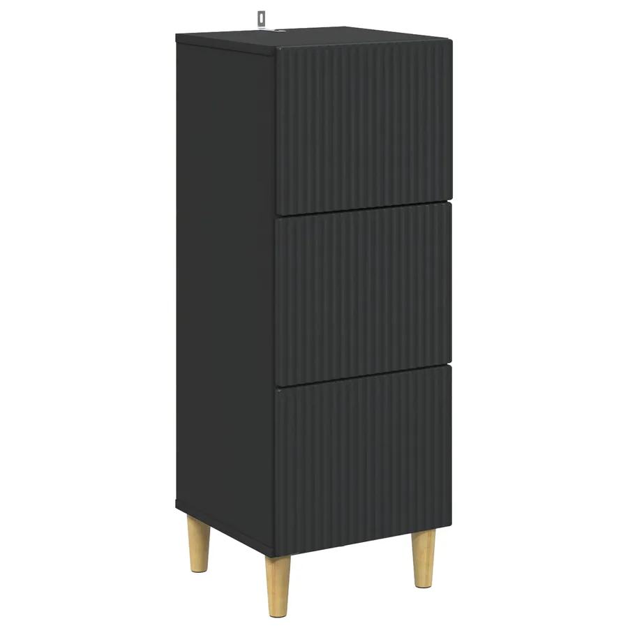 Armoire à tiroirs Noir 33 x 34,5 x 90 cm Bois d'ingénierie - 2