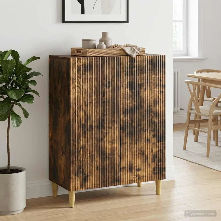 Buffet Chêne fumé 66 x 34,5 x 90 cm Bois d'ingénierie