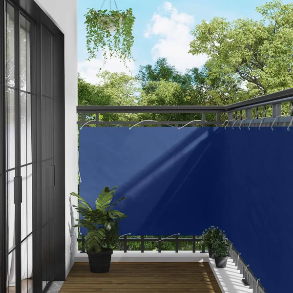 Écran de balcon Bleu 120 x 200 cm Oxford alu enduit de PU
