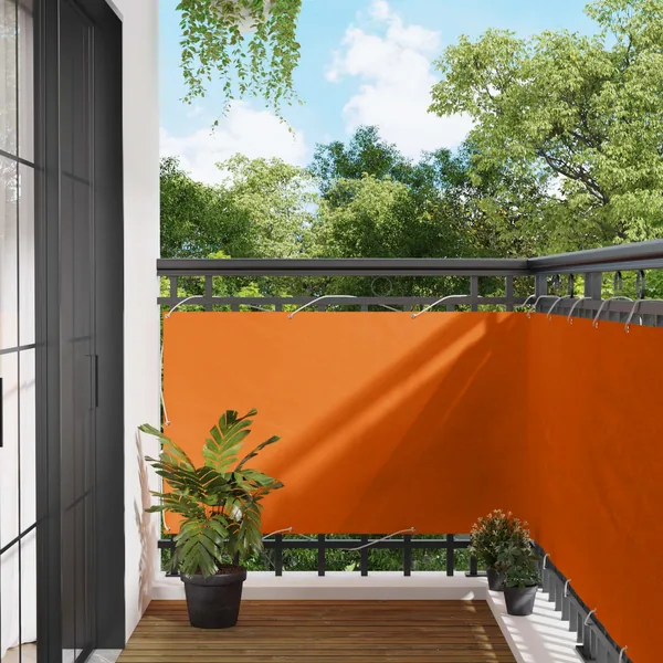 Écran de balcon Orange 100 x 300 cm Tissu Oxford