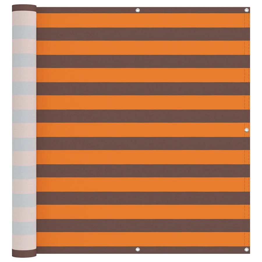 Écran de balcon Orange et marron 110 x 700 cm Tissu Oxford - 2