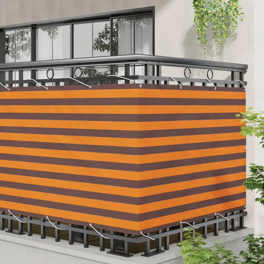 Écran de balcon Orange et marron 110 x 700 cm Tissu Oxford - 3