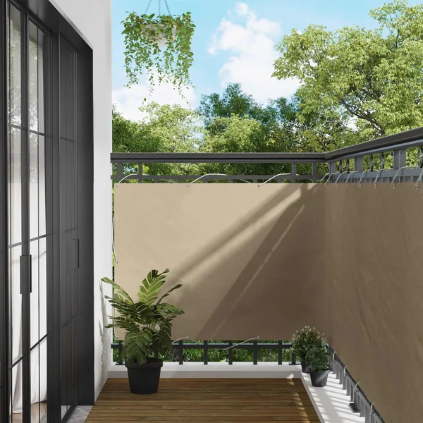 Écran de balcon Beige 110 x 700 cm Tissu Oxford