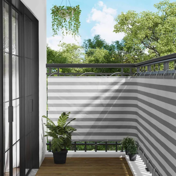 Écran de balcon Gris clair et blanc 120 x 200 cm