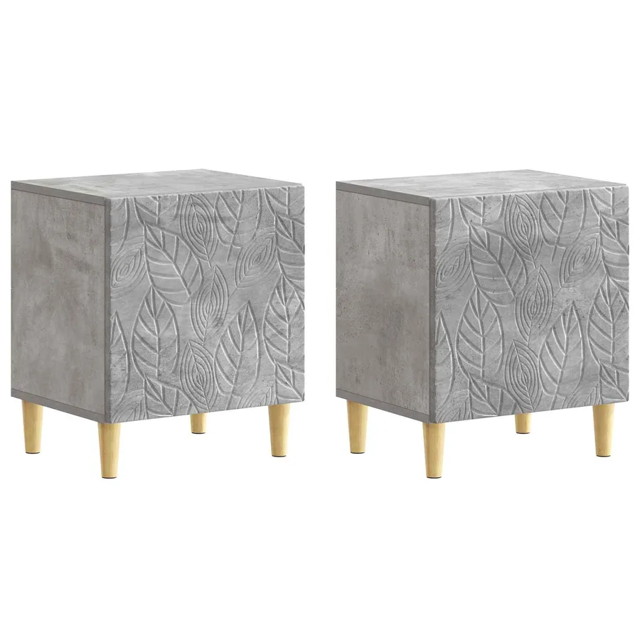 Table de chevet 2 pcs Gris béton 43 x 34,5 x 50 cm - 2