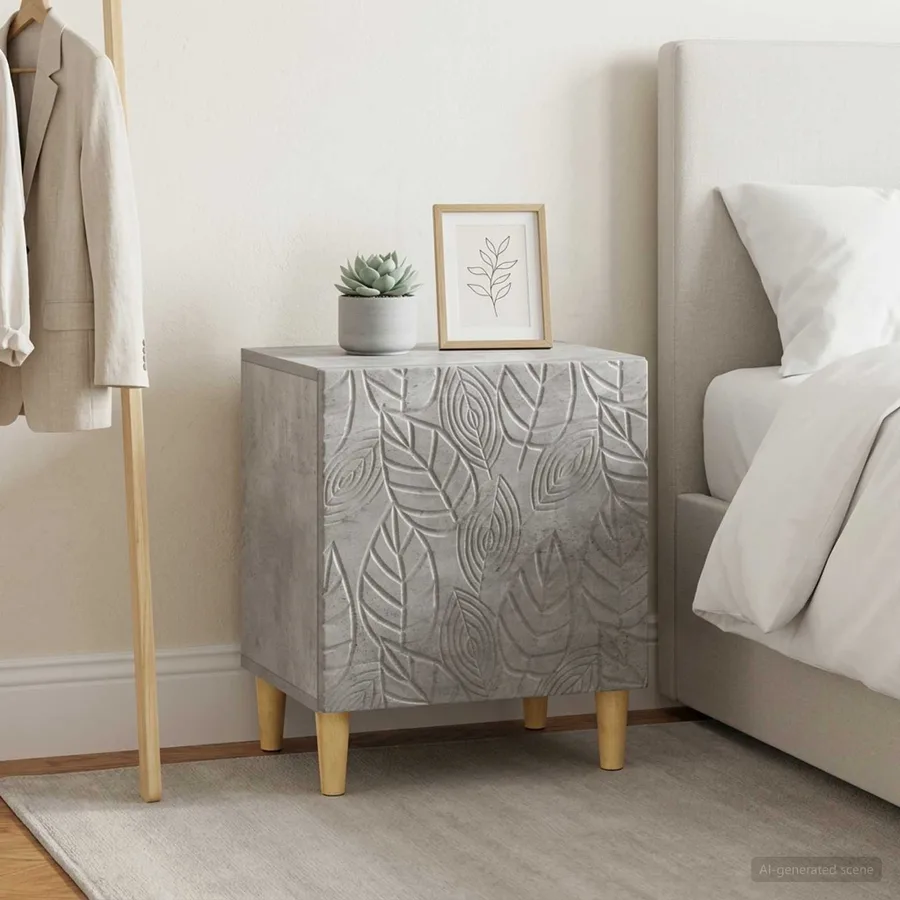Table de chevet 2 pcs Gris béton 43 x 34,5 x 50 cm - 3